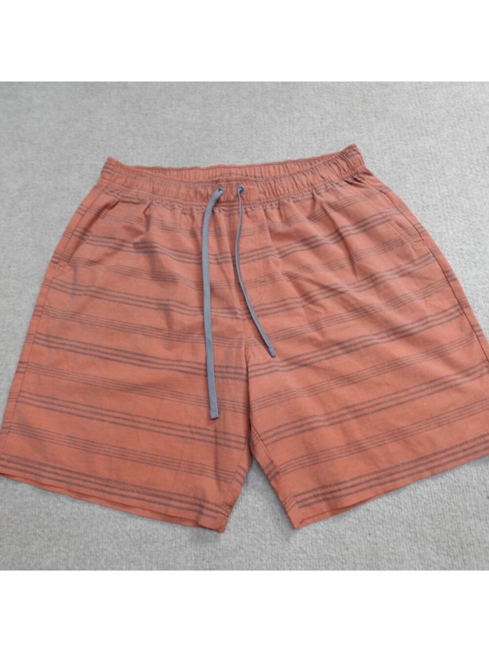 Prana Shorts XL Red Clay Striped Drawstring Metric E Waist Short